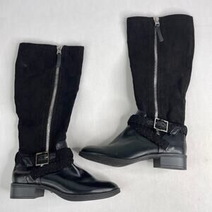 Sam Edelman Circus Black Suede Leather Tall Boots